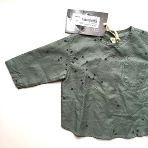 Babe&Tess • NWT Italian made green shirt/blouse 6m